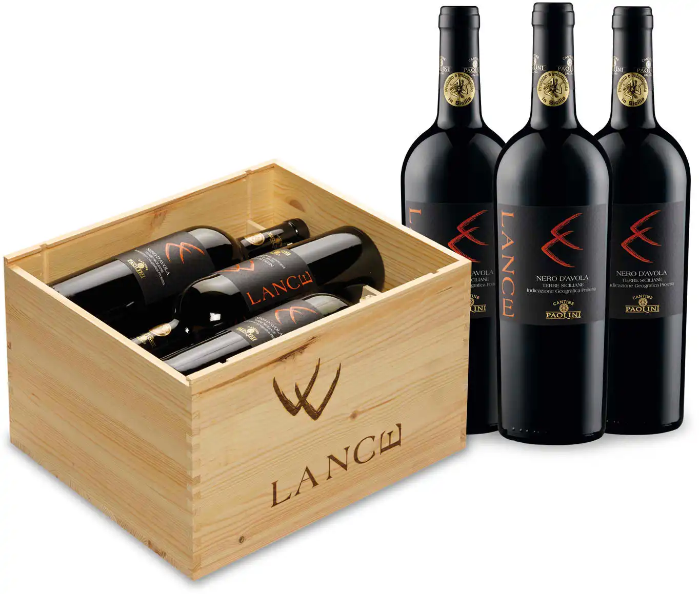 Lance Nero d´Avola  IGP - in 6er Holzkiste - 