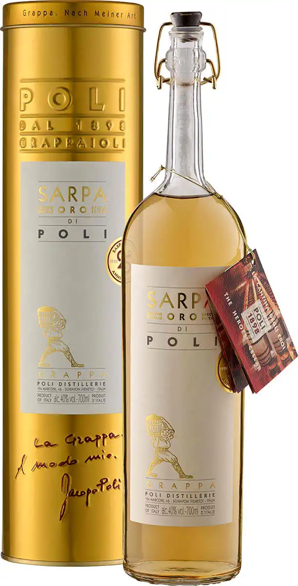 Grappa Sarpa Barrique di Poli (Riserva)  - in Geschenkröhre - 