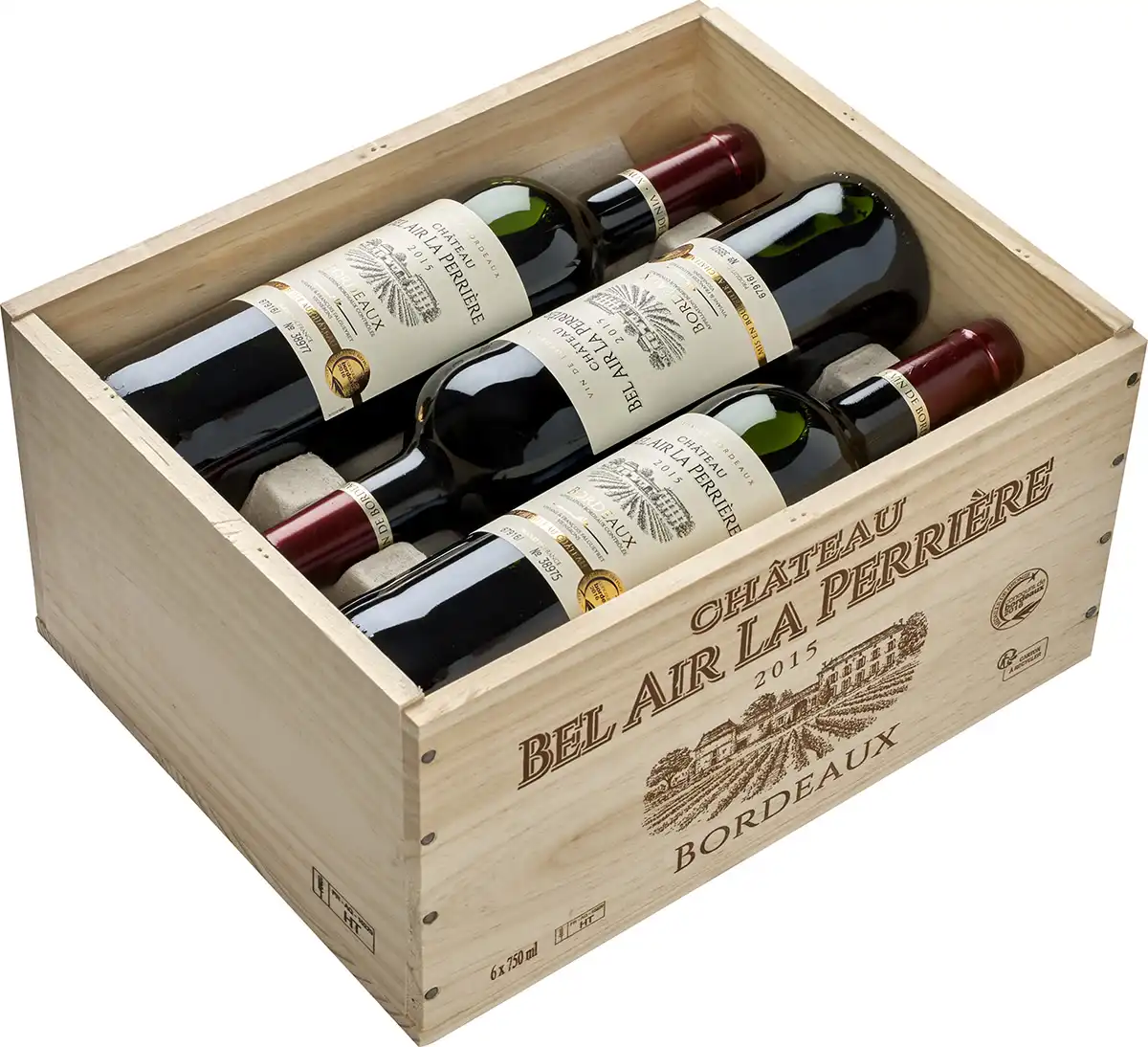 Château Bel Air La Perriere AOC Bordeaux -in der 6er Holzkiste-