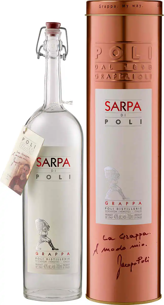 Grappa Sarpa di Poli   - in Geschenkröhre - 