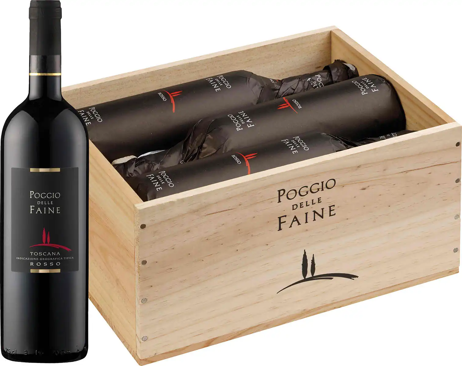 Poggio delle Faine Rosso  IGT - in 6er Holzkiste -